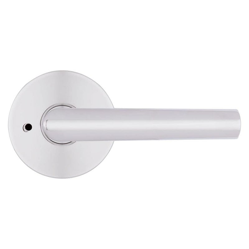 Kwikset Milan Interior Privacy Door Handle with Lock  Door Lever For Bathroom and Bedroom  Polished Chrome Reversible Keyless Push Button Lock Door Lever - Image 2